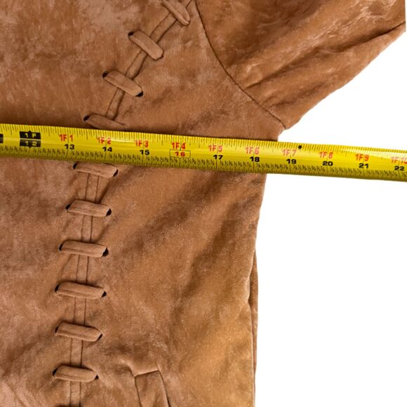 Effeci Faux Suede Shearling Camel/Tan Jacket – Size M - Picture 12 of 12